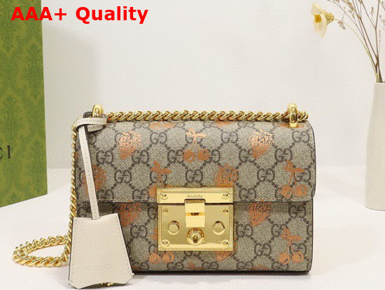 Gucci Padlock Small Berry Shoulder Bag in GG Supreme Canvas 409487 Replica