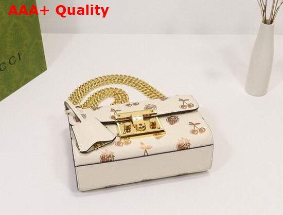 Gucci Padlock Small Berry Shoulder Bag in White Leather 409487 Replica