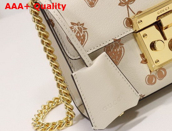 Gucci Padlock Small Berry Shoulder Bag in White Leather 409487 Replica