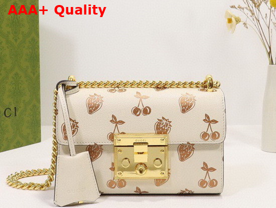 Gucci Padlock Small Berry Shoulder Bag in White Leather 409487 Replica