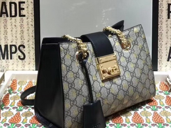 Gucci Padlock Small GG Bees Shoulder Bag 498156