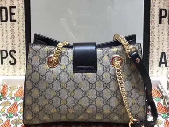 Gucci Padlock Small GG Bees Shoulder Bag 498156