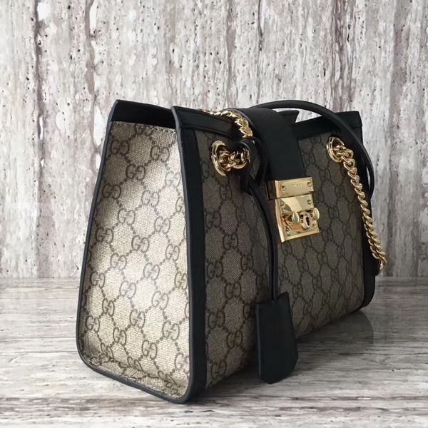 Gucci Padlock Small GG Shoulder Bag GG Supreme Canvas Black