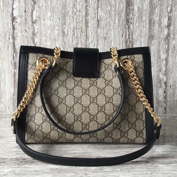 Gucci Padlock Small GG Shoulder Bag GG Supreme Canvas Black