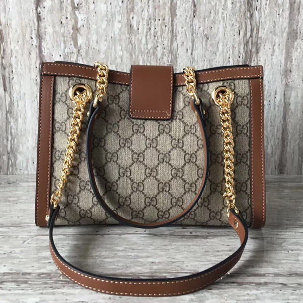 Gucci Padlock Small GG Shoulder Bag GG Supreme Canvas Brown