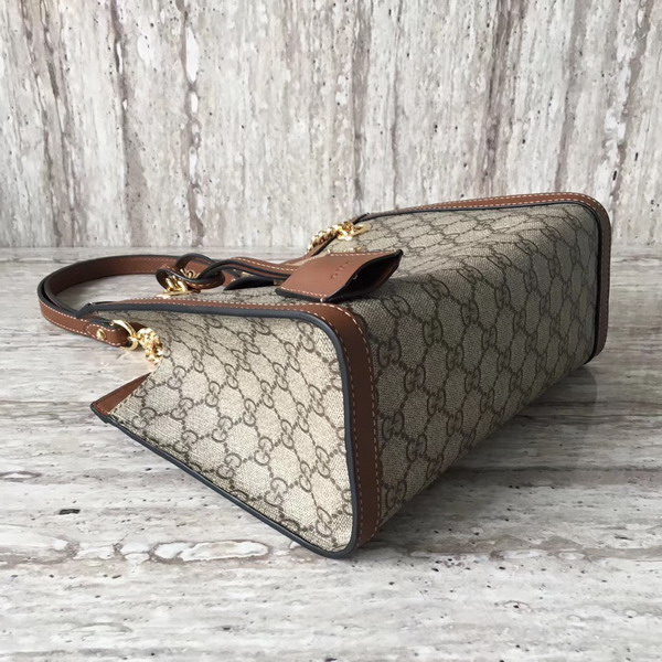 Gucci Padlock Small GG Shoulder Bag GG Supreme Canvas Brown