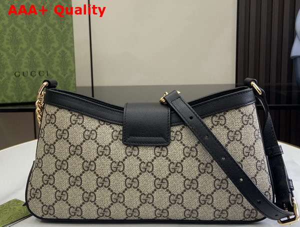 Gucci Padlock Small Shoulder Bag in Beige and Ebony GG Supreme Canvas with Black Leather Trim 811705 Replica