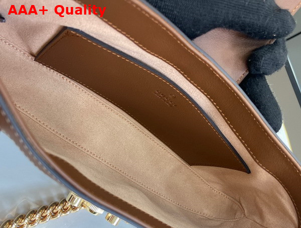 Gucci Padlock Small Shoulder Bag in Beige and Ebony GG Supreme Canvas with Brown Leather Trim 811705 Replica