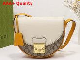 Gucci Padlock Small Shoulder Bag in GG Supreme Canvas and White Leather 644524 Replica