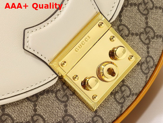 Gucci Padlock Small Shoulder Bag in GG Supreme Canvas and White Leather 644524 Replica