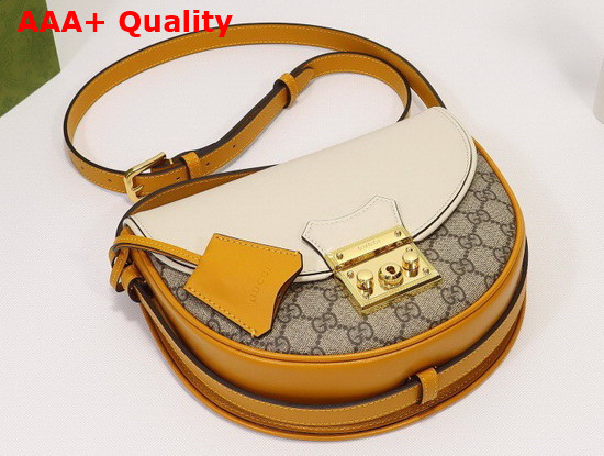 Gucci Padlock Small Shoulder Bag in GG Supreme Canvas and White Leather 644524 Replica