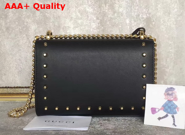 Gucci Padlock Studded Leather Shoulder Bag in Black Small Size Replica