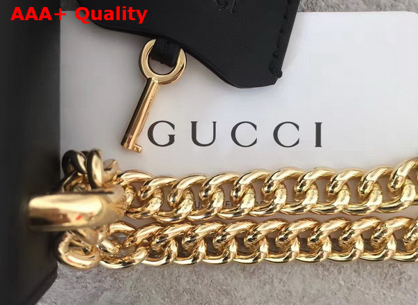 Gucci Padlock Studded Leather Shoulder Bag in Black Small Size Replica