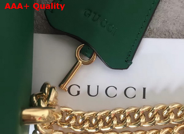 Gucci Padlock Studded Leather Shoulder Bag in Green Small Size Replica