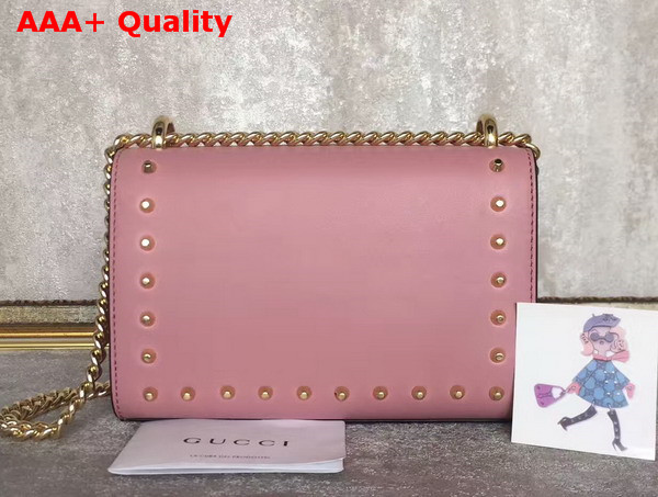 Gucci Padlock Studded Leather Shoulder Bag in Pink Small Size Replica