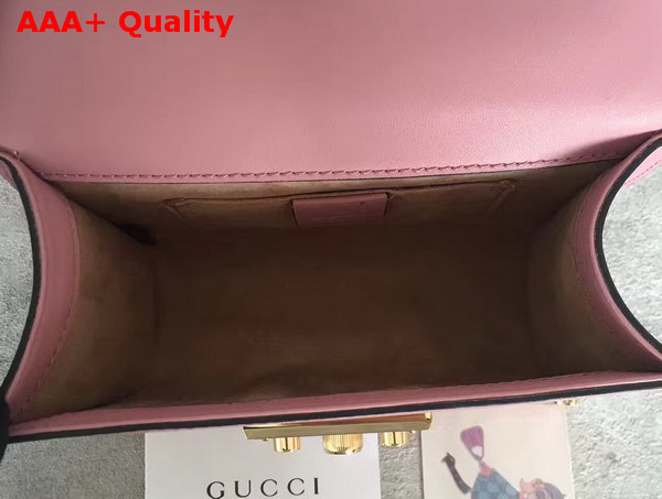 Gucci Padlock Studded Leather Shoulder Bag in Pink Small Size Replica