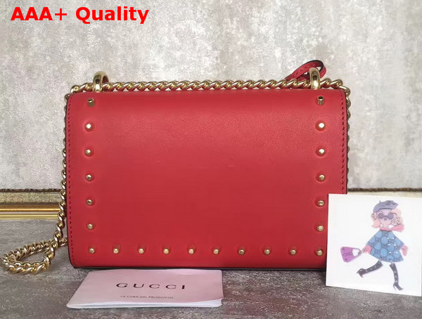 Gucci Padlock Studded Leather Shoulder Bag in Red Small Size Replica