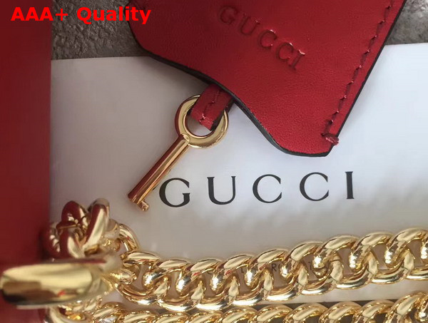 Gucci Padlock Studded Leather Shoulder Bag in Red Small Size Replica