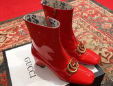 Gucci Patent Leather Ankle Boot with Double G Red Patent Leather