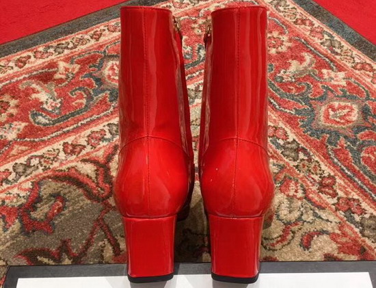 Gucci Patent Leather Ankle Boot with Double G Red Patent Leather