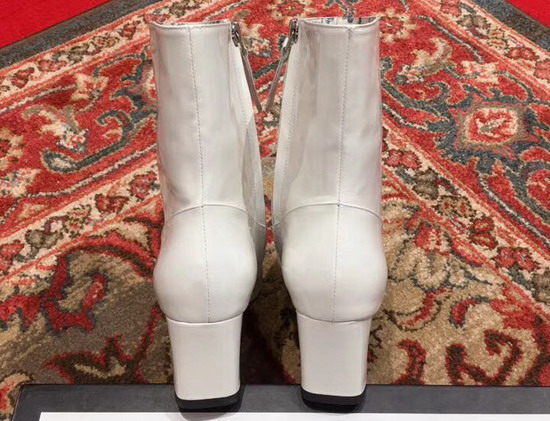 Gucci Patent Leather Ankle Boot with Double G White Patent Leather