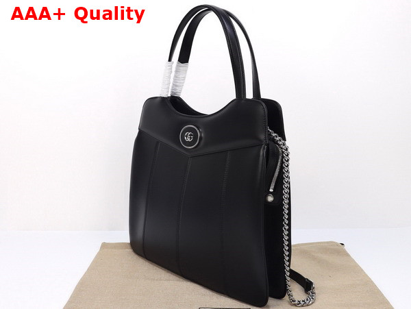 Gucci Petite GG Medium Tote Bag in Black Leather 745911 Replica