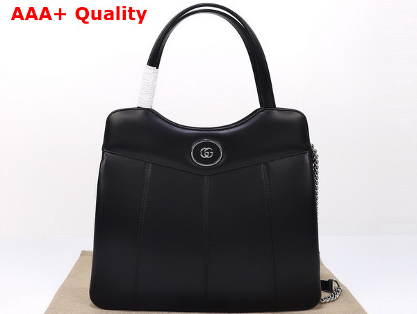 Gucci Petite GG Medium Tote Bag in Black Leather 745911 Replica