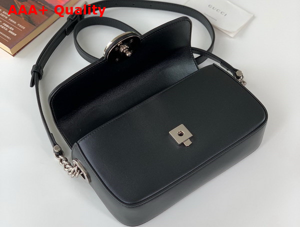 Gucci Petite GG Mini Shoulder Bag in Black Leather 739722 Replica