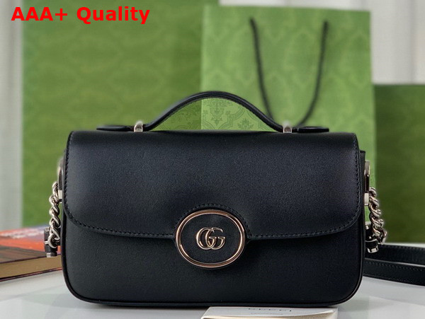 Gucci Petite GG Mini Shoulder Bag in Black Leather 739722 Replica