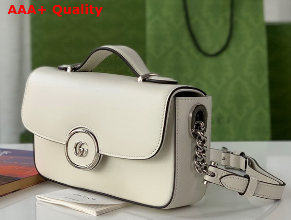 Gucci Petite GG Mini Shoulder Bag in White Leather 739722 Replica