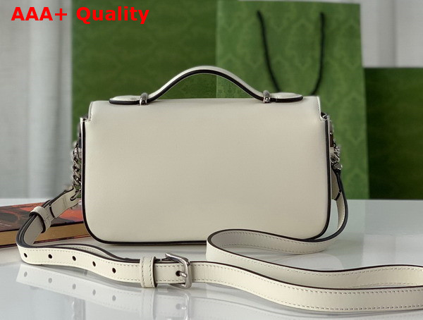 Gucci Petite GG Mini Shoulder Bag in White Leather 739722 Replica