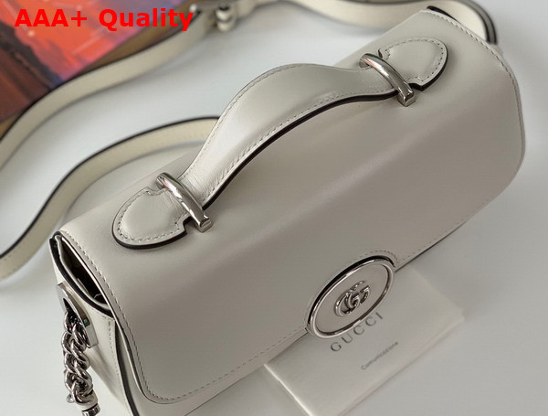 Gucci Petite GG Mini Shoulder Bag in White Leather 739722 Replica