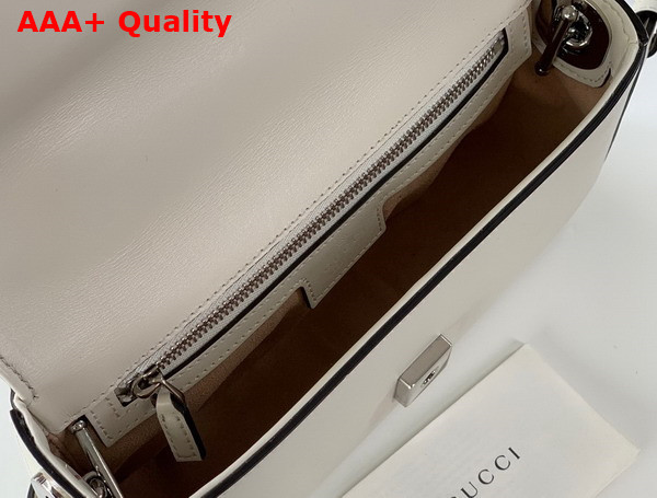 Gucci Petite GG Mini Shoulder Bag in White Leather 739722 Replica