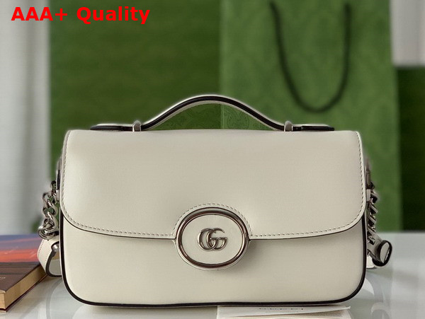 Gucci Petite GG Mini Shoulder Bag in White Leather 739722 Replica