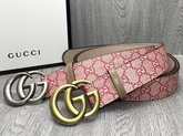 Gucci Pink GG Supreme Belt with Doulble G Buckle