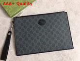 Gucci Pouch in Black GG Supreme Canvas with Interlocking G Replica