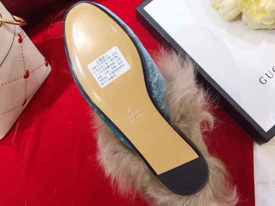 Gucci Princetown GG Velvet Slipper Blue GG Velvet