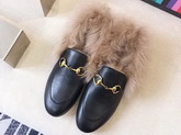 Gucci Princetown Leather Loafer with Lamb Wool Black