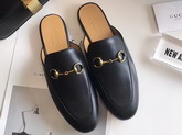 Gucci Princetown Leather Slipper in Black Calfskin Leather