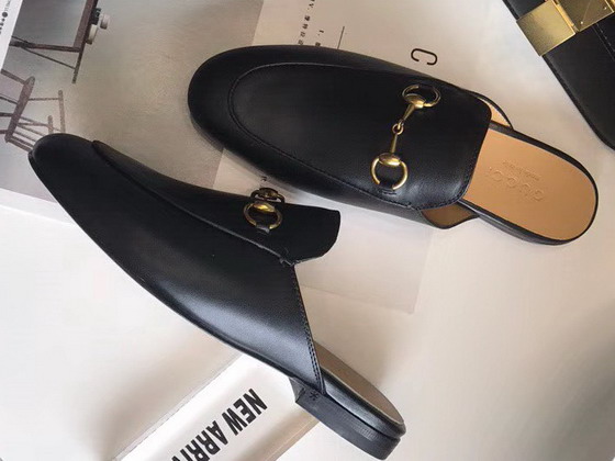 Gucci Princetown Leather Slipper in Black Calfskin Leather