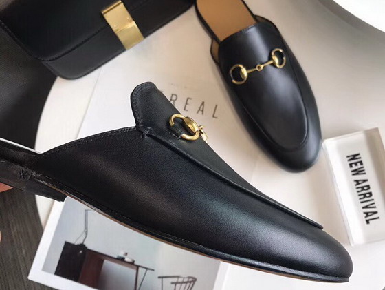 Gucci Princetown Leather Slipper in Black Calfskin Leather