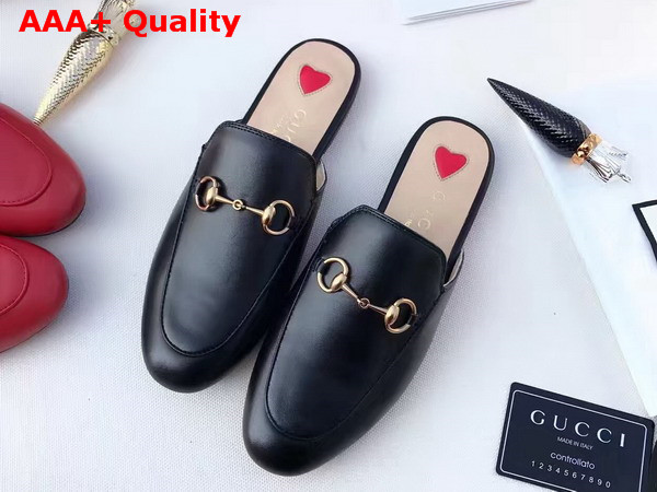 Gucci Princetown Leather Slipper in Black Replica