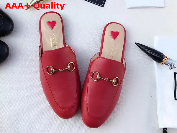 Gucci Princetown Leather Slipper in Red Replica