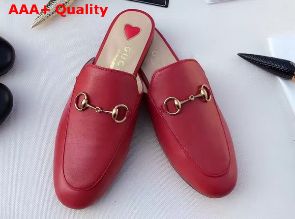 Gucci Princetown Leather Slipper in Red Replica