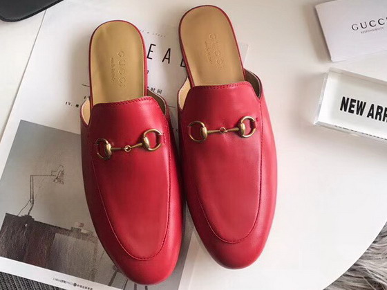 Gucci Princetown Leather slipper in Red Calfskin Leather