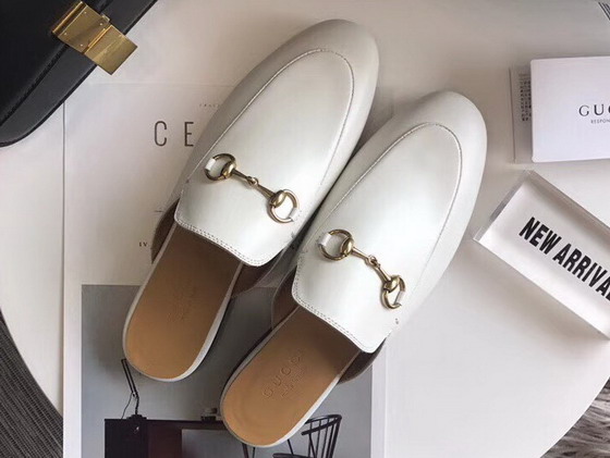 Gucci Princetown Leather slipper in White Calfskin Leather