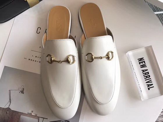 Gucci Princetown Leather slipper in White Calfskin Leather