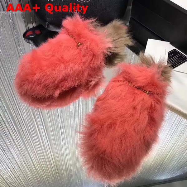 Gucci Princetown Merino Wool Slipper Orange Lamb Fur Replica