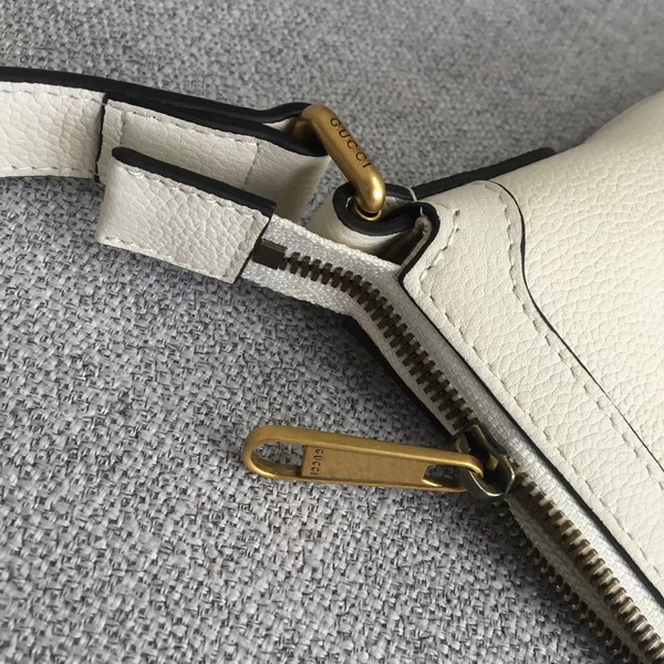 Gucci Print Half Moon Hobo Bag in White Leather