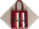 Gucci Print Medium Tote Sylvie Stripe Canvas